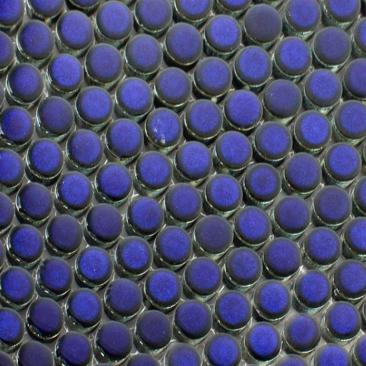 Midnight Blue Penny Mosaic Tiles Axel Knopf 451N Mosafil TM35406