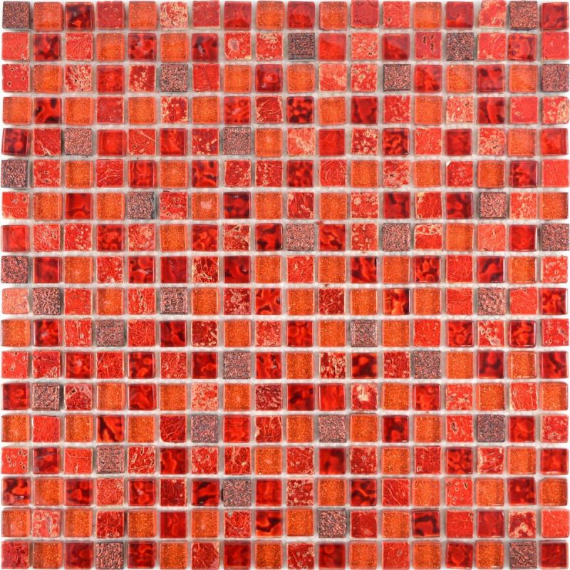 Cleopatra Red Natural Stone Glass Mosaic Mosafil TM34413 Axel XCM M720