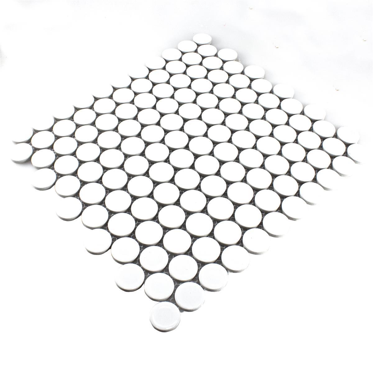 Blanc White Penny Matt Mosaic Tile (Copy) Mosafil TM35357 Axel Knopf 110N