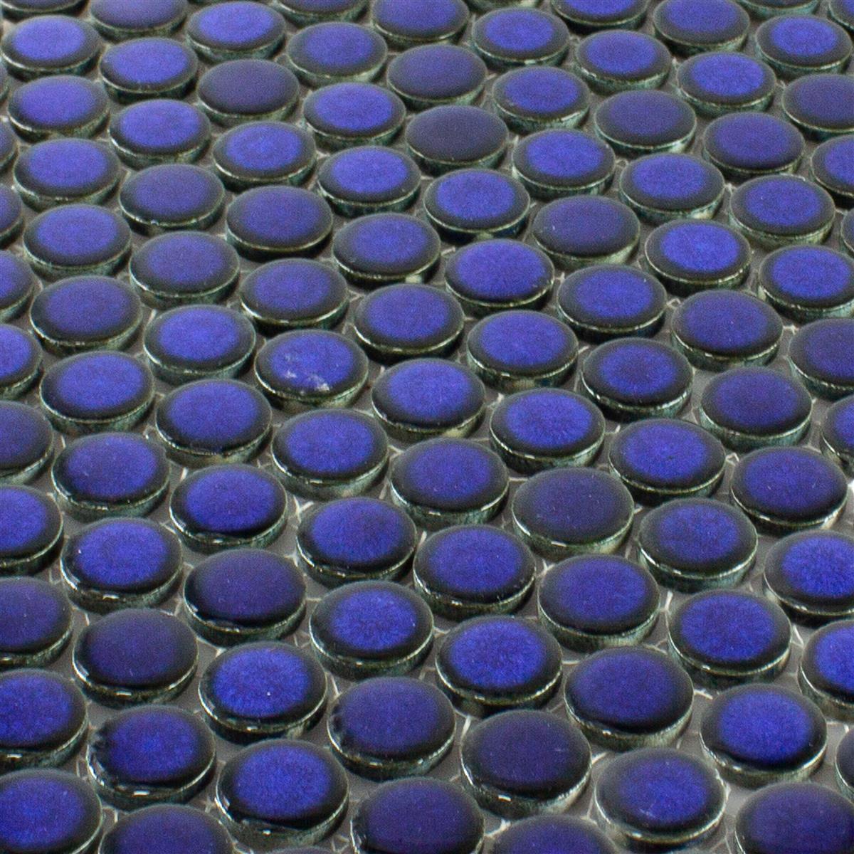 Midnight Blue Penny Mosaic Tiles Axel Knopf 451N Mosafil TM35406