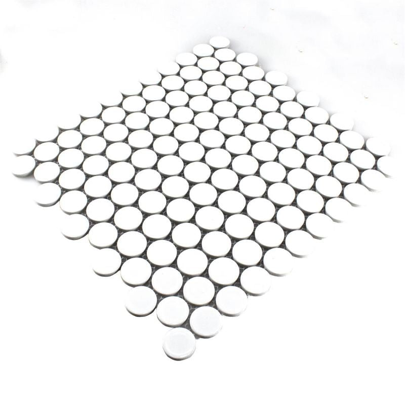 Blanc Penny Gloss Mosaic Tile Mosafil TM35358 Axel Knopf 100N