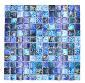 Sapphire Blossom Blue Glass Mosaic Mosafil TM35250