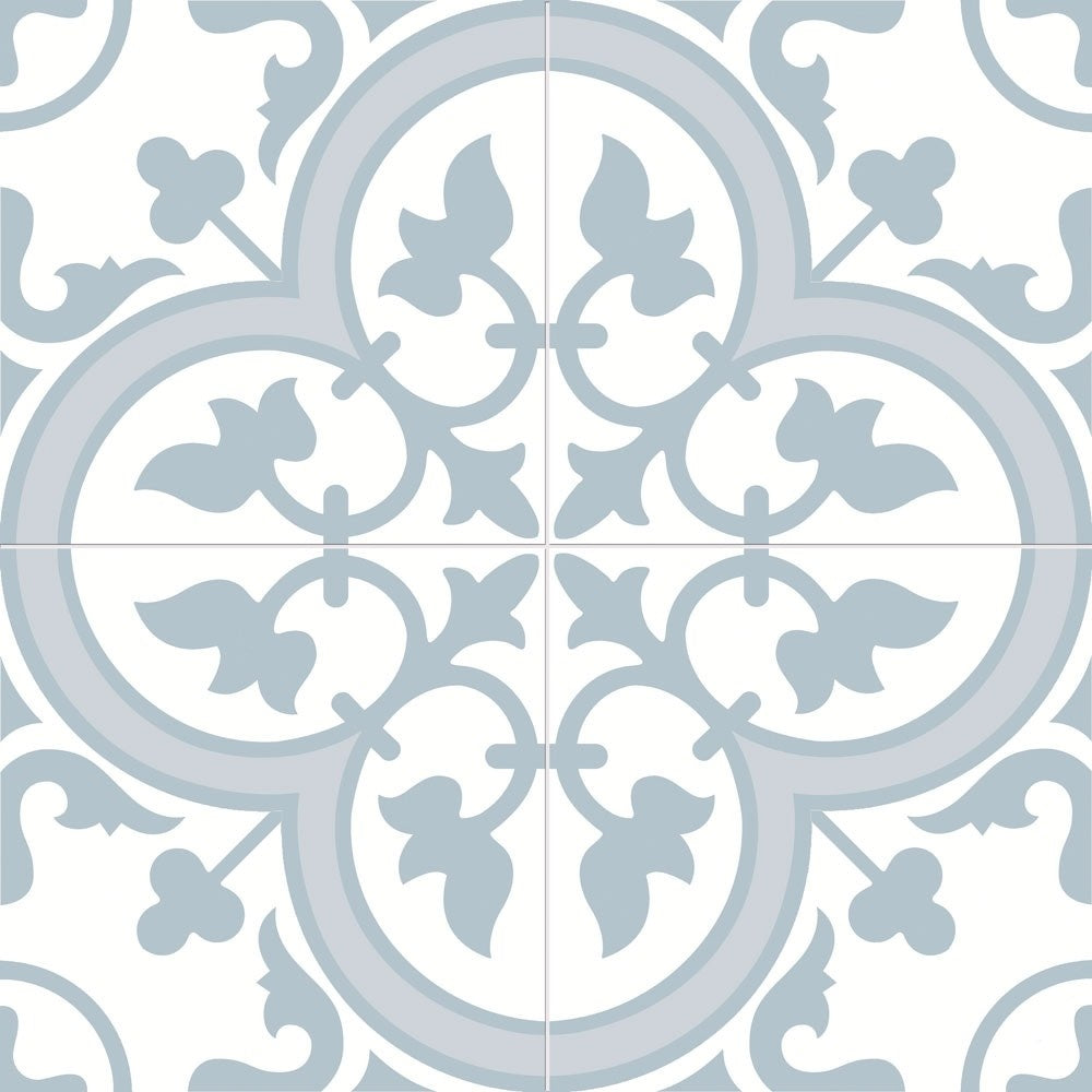 Charter Powder Blue classic pattern wall and floor tile BCT12909