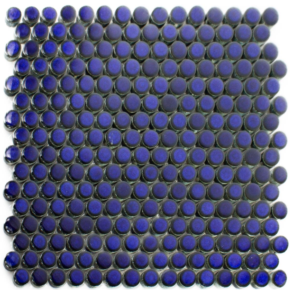 Midnight Blue Penny Mosaic Tiles Axel Knopf 451N Mosafil TM35406
