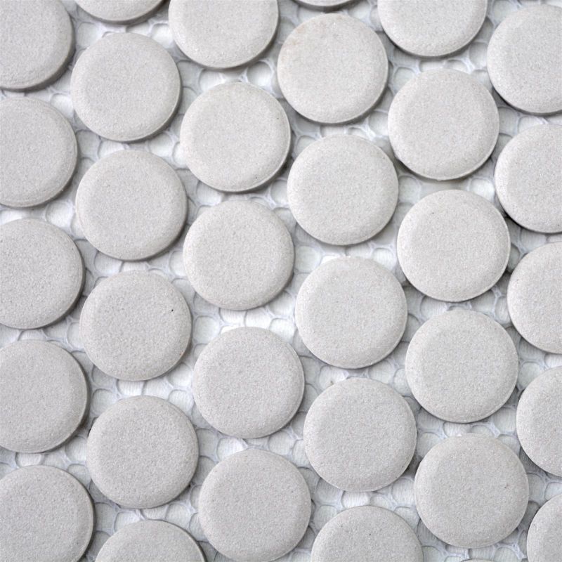 Ceramic Mosaic Tiles Button Unglazed Light Grey Axel CU K220 Mosafil
