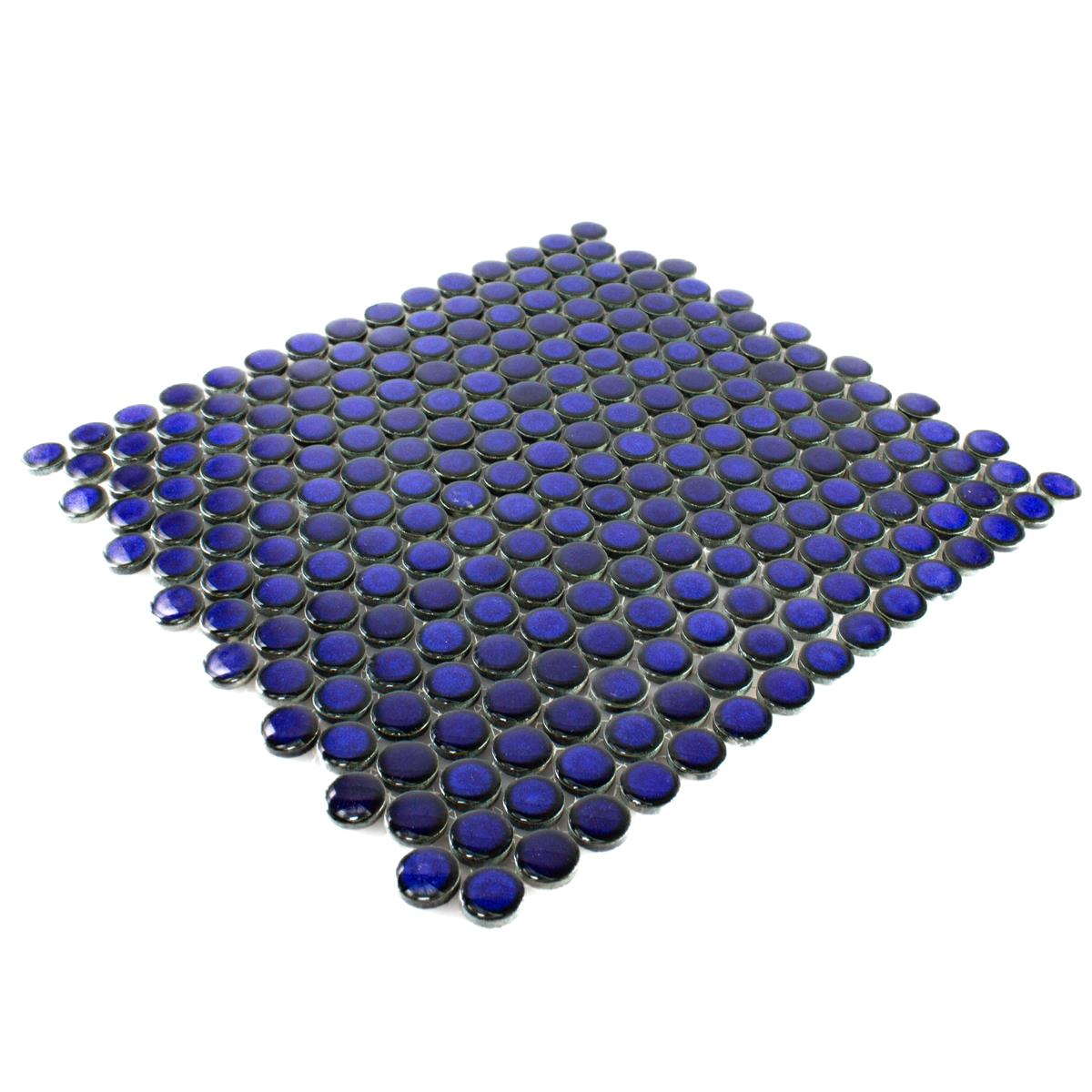Midnight Blue Penny Mosaic Tiles Axel Knopf 451N Mosafil TM35406
