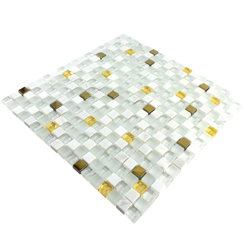 Maryot White Gold Natural Stone Mosaic Tile Mosafil TM35072 Axel XCM M640