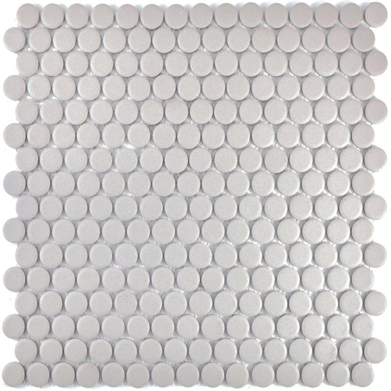 Ceramic Mosaic Tiles Button Unglazed Light Grey Axel CU K220 Mosafil
