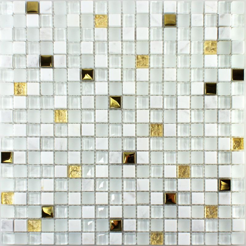 Maryot White Gold Natural Stone Mosaic Tile Mosafil TM35072 Axel XCM M640