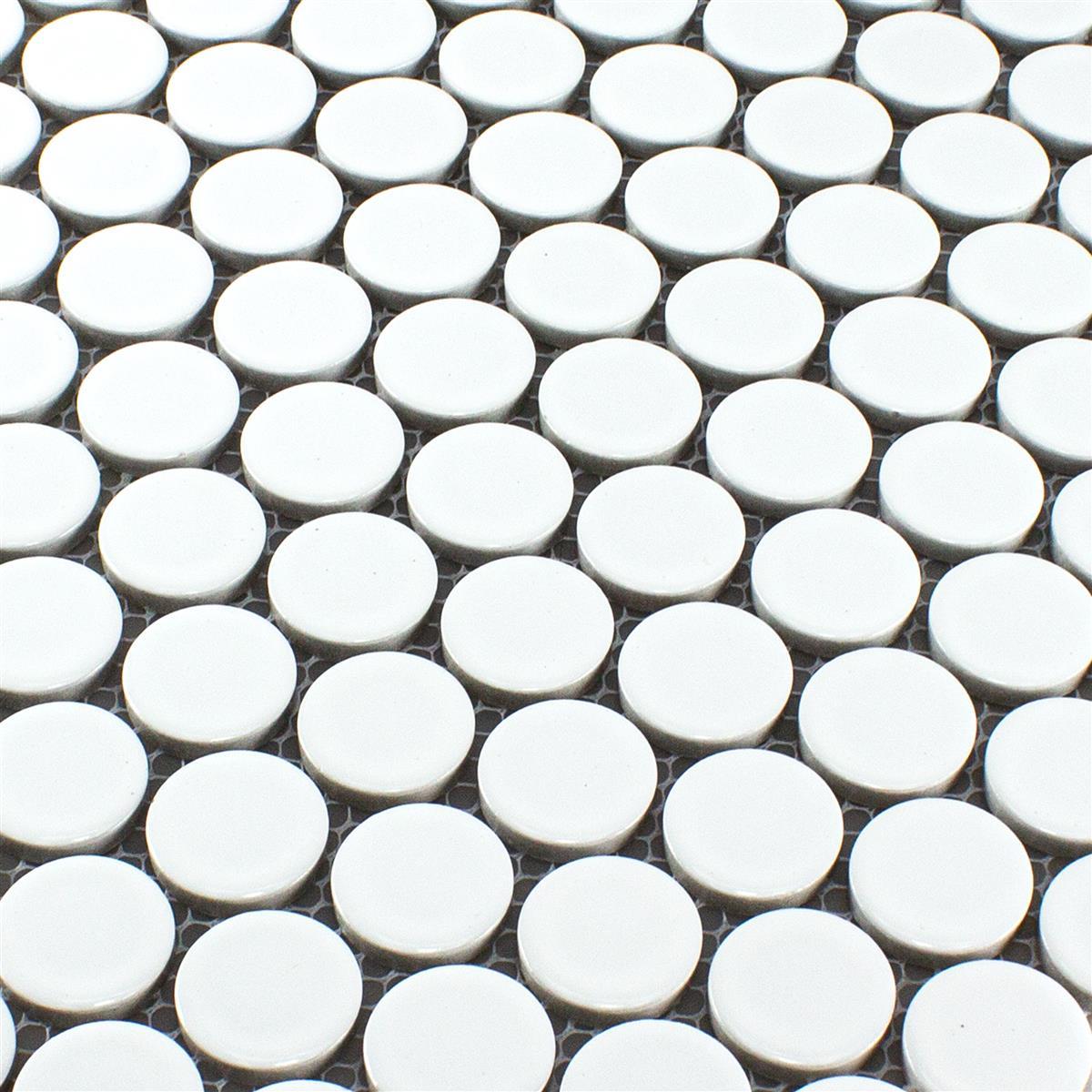 Blanc White Penny Matt Mosaic Tile (Copy) Mosafil TM35357 Axel Knopf 110N