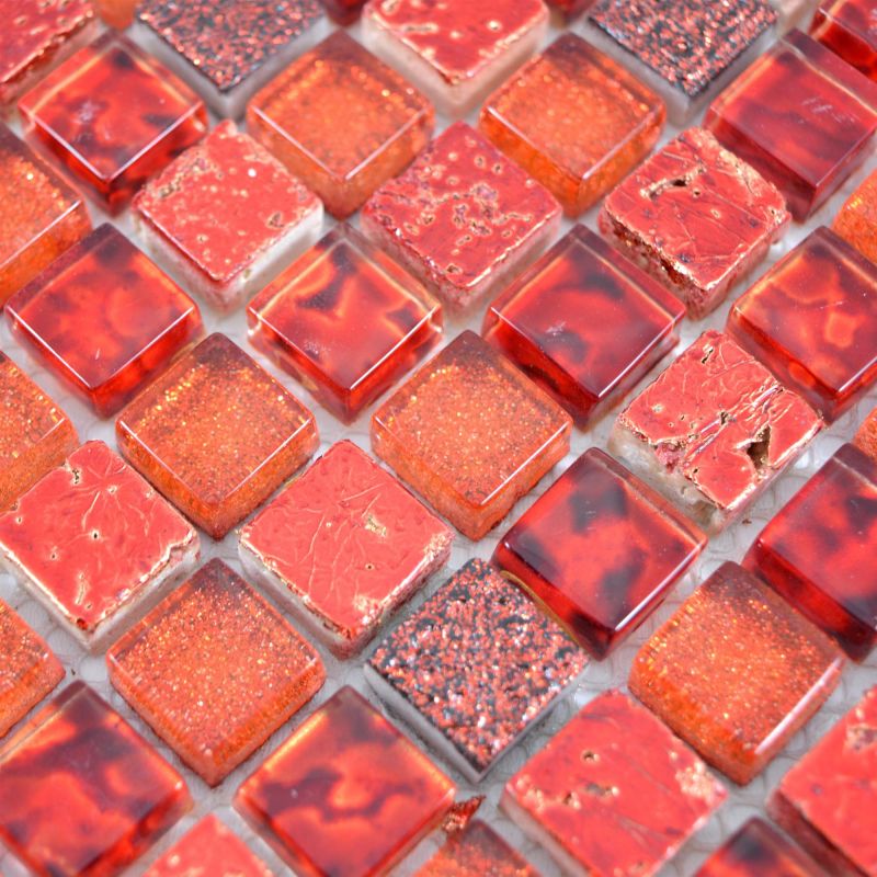 Cleopatra Red Natural Stone Glass Mosaic Mosafil TM34413 Axel XCM M720