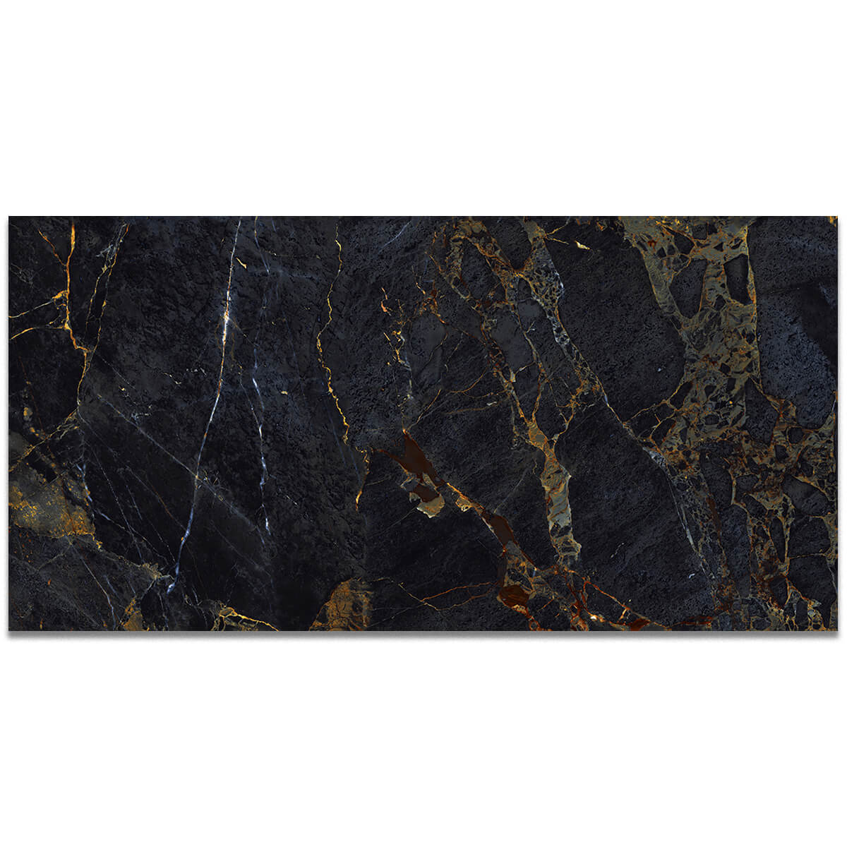 Alantic Gold Deep Blue XL 1200x600mm Marble Effect Polished Porcelain Wall and Floor Tile TilesDecor