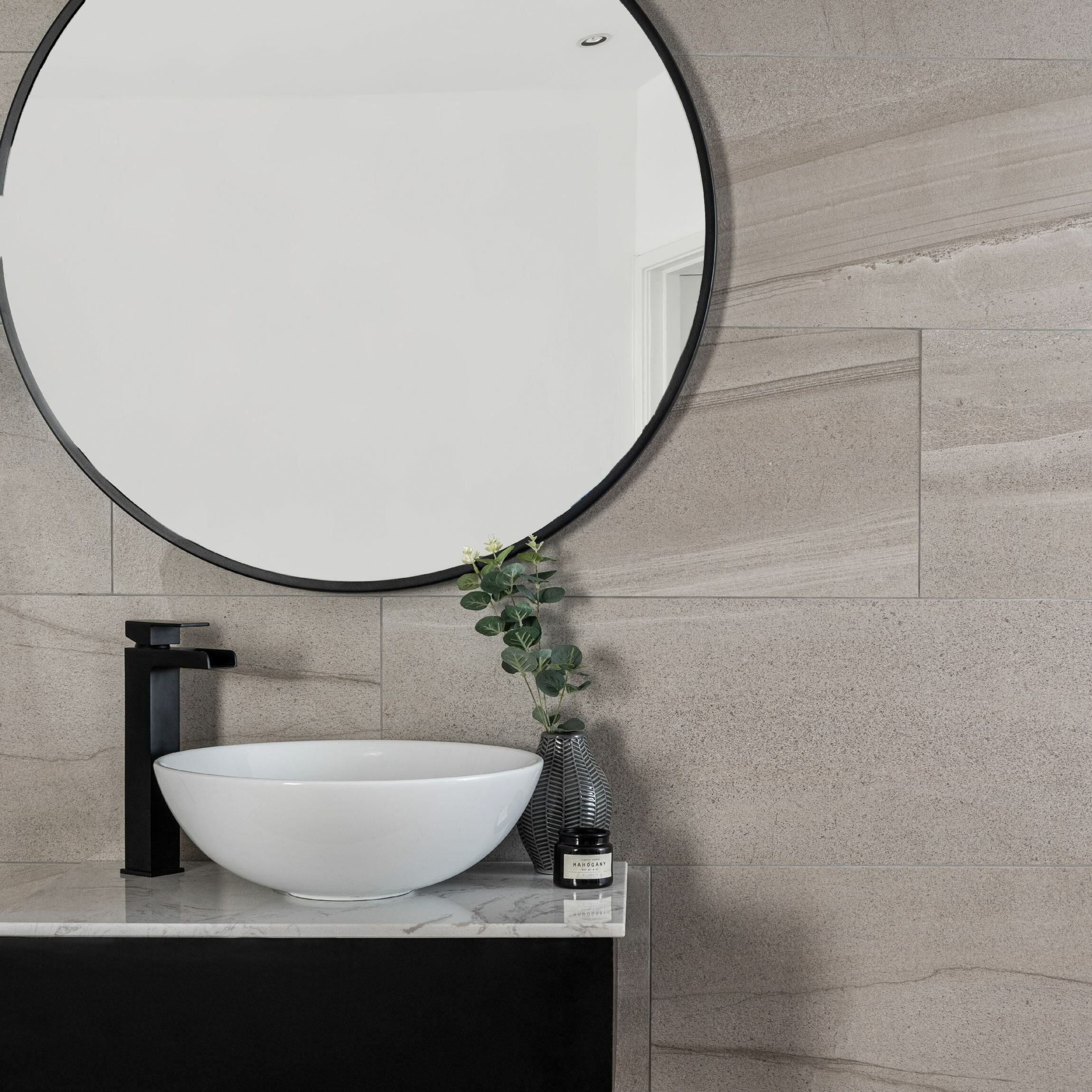 Alixa Minx Brown Stone Effect Ceramic 900x300mm Wall Tile TilesDecor
