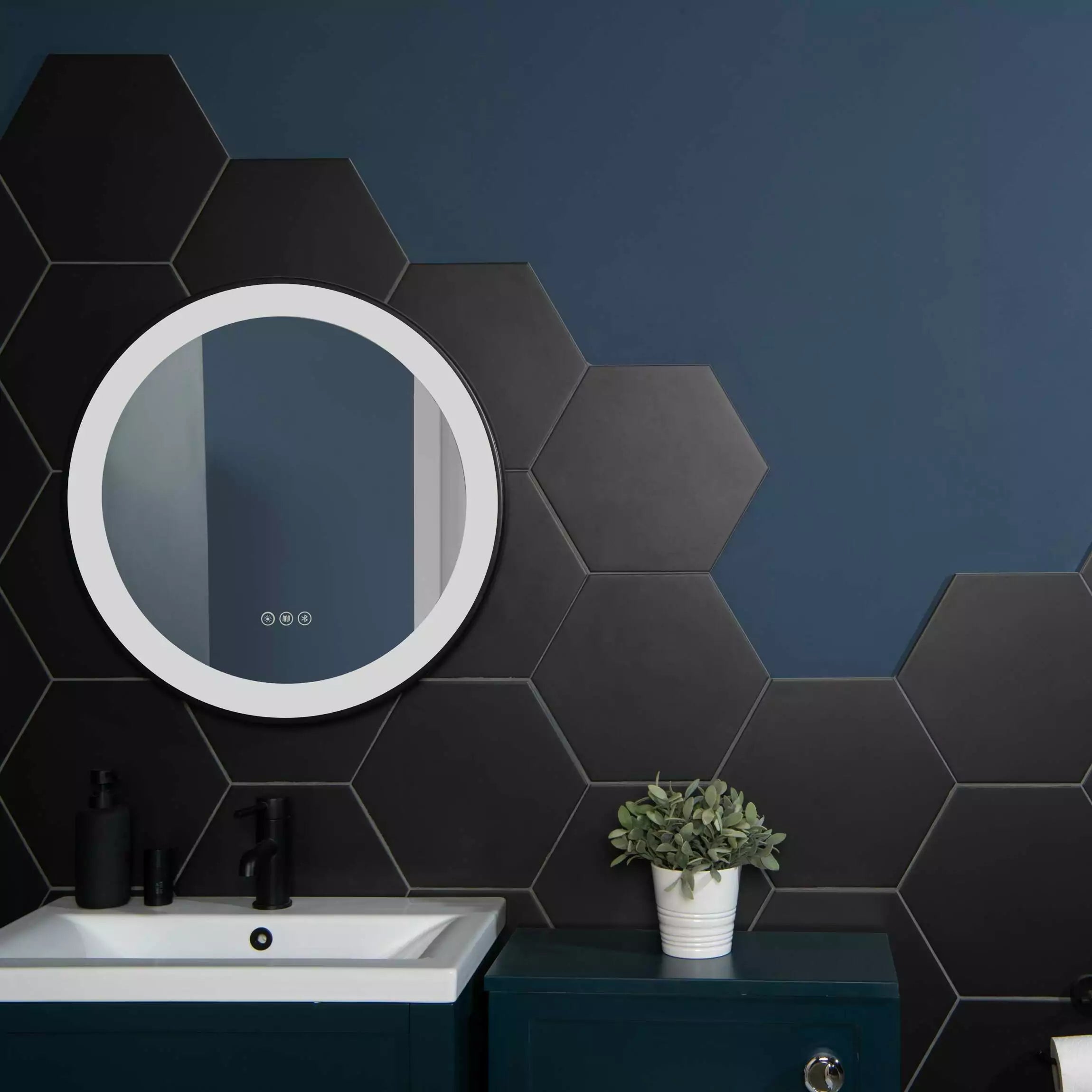 Amsterdam Hexagon Matt Black Porcelain Wall and Floor Tile TilesDecor