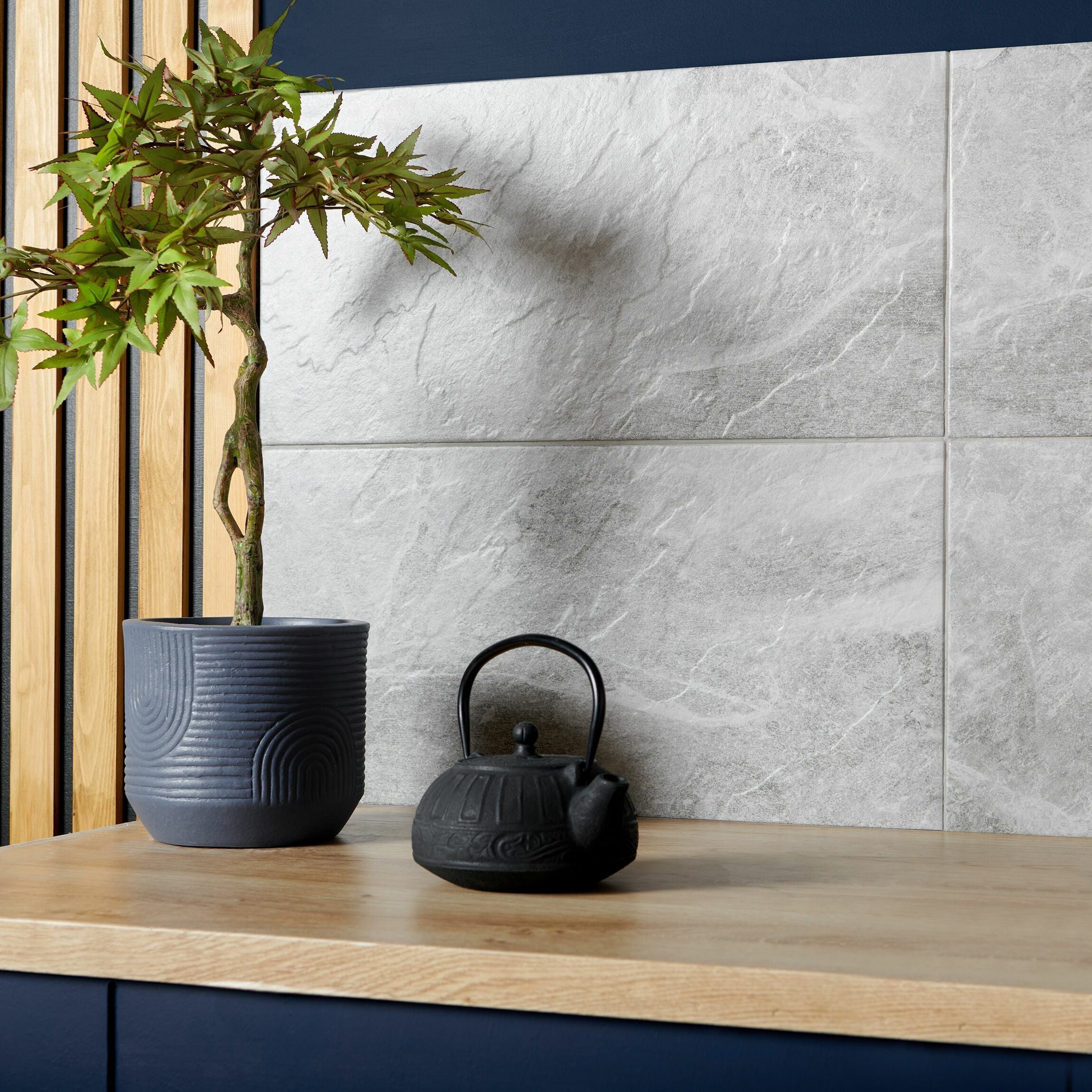 Ark Slate Cloud Grey Stone Effect 30x60cm Porcelain Wall and Floor Tile TilesDecor