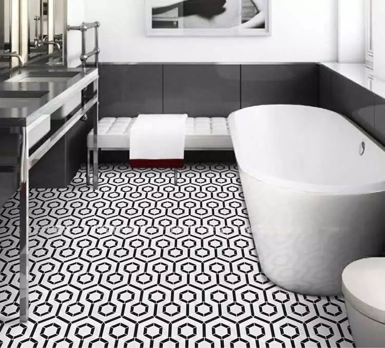 Bordou White and Black Authentic Marble Wall and Floor Mosaic Tile TilesDecor