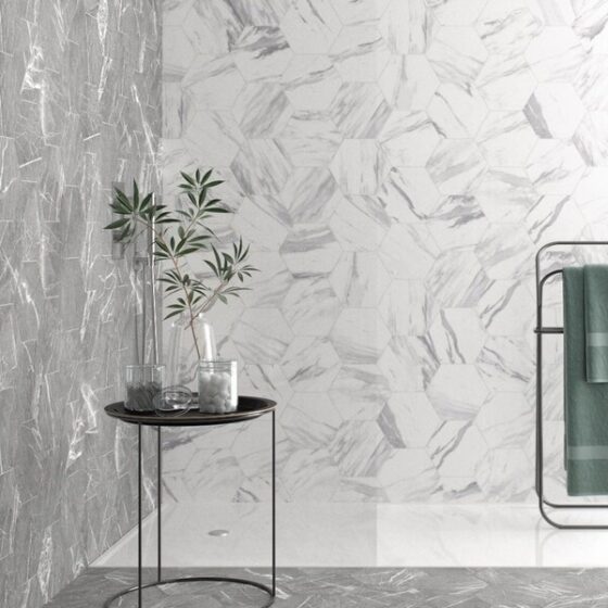 Florence Hexagon Matt Floor and Wall Tile https://tile.co.uk/products/22-5x25-9cm-dortmund-hex-matt-tile