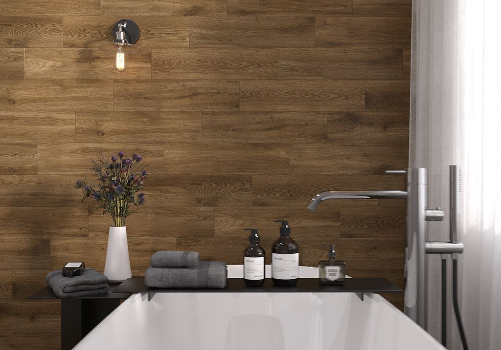 Heritage Classic Deep Brown Wood Effect 15x60cm Porcelain Wall and Floor Tile TilesDecor