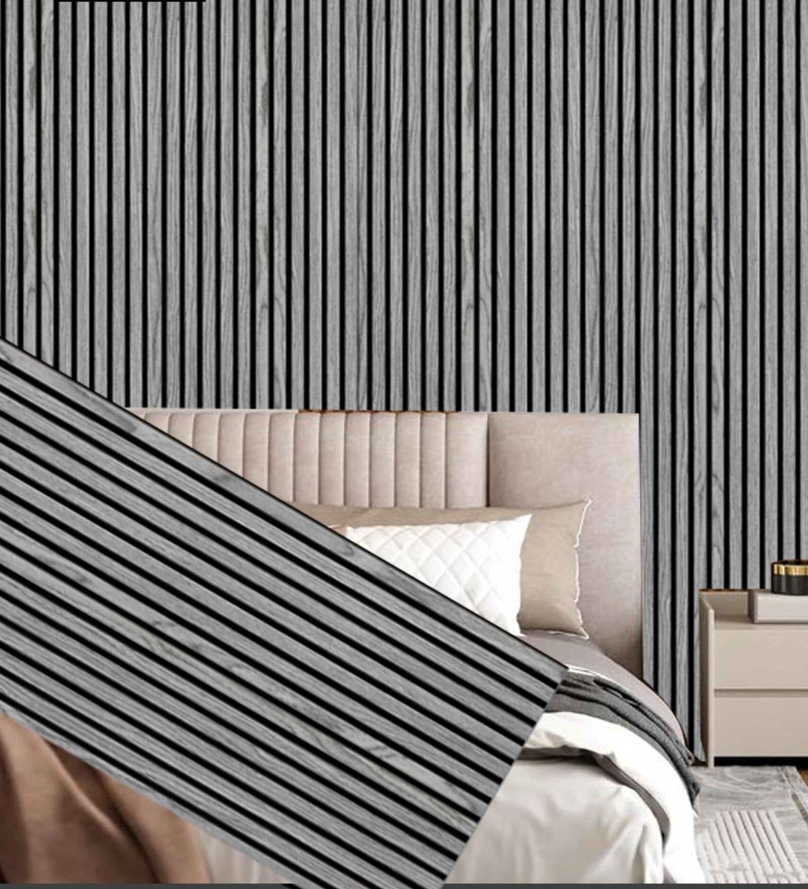 LuxPanel Carbon Grey Acoustic Wood Wall Panels