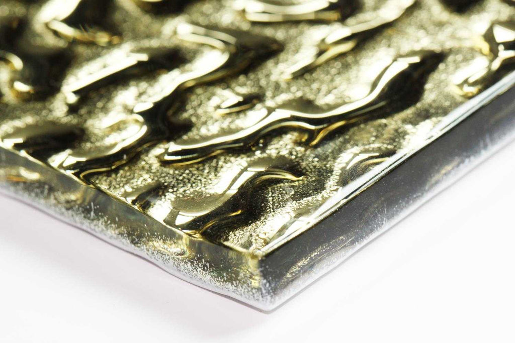 Melted Gold 3D Glass Metro 100x200mm Metro Wall Tile TilesDecor