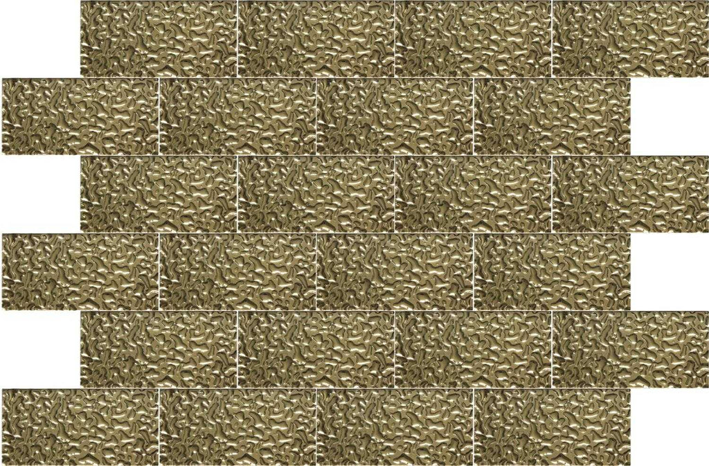 Melted Gold 3D Glass Metro 100x200mm Metro Wall Tile TilesDecor