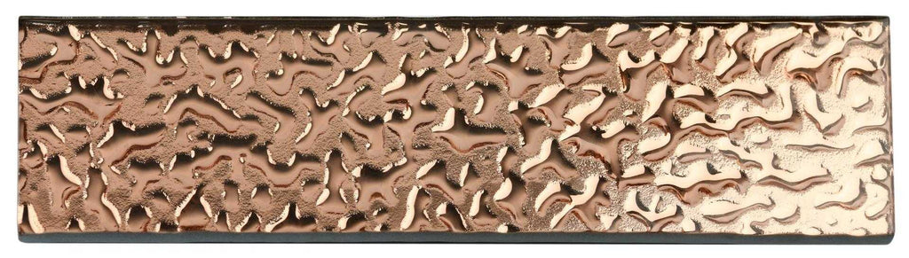 Melted Rose Gold Copper 3D Glass Metro 75x300mm Metro Wall Tile TilesDecor