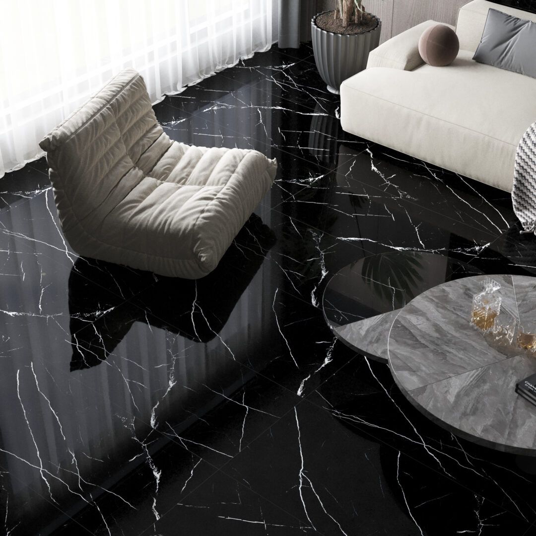 Mercallo Black Polished Porcelain Tile