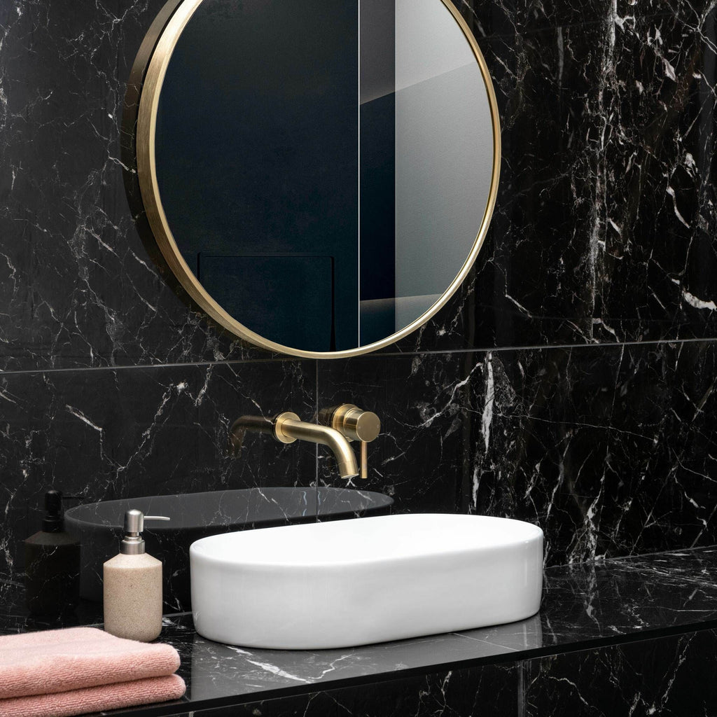 Nero Marquina Black and White Polished Marble Effect 1200x600mm Wall and Floor Tile TilesDecor