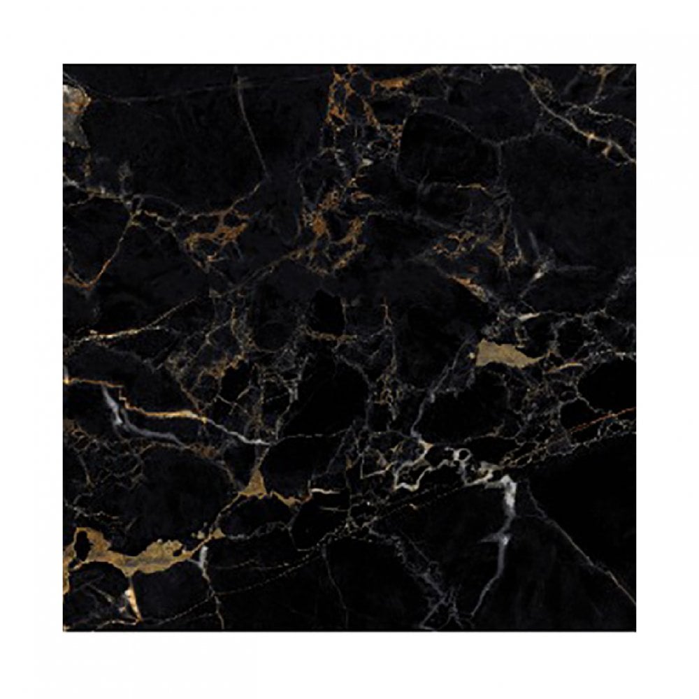 Nero Marquina Mystic Polished Black and Gold Marble Effect 600x600mm Wall and Floor Tile TilesDecor