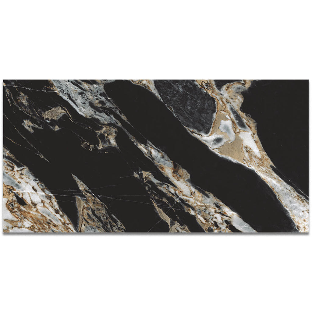 Noir Aurelia Black Marble Effect XL 1200x600mm Wall and Floor Tile TilesDecor