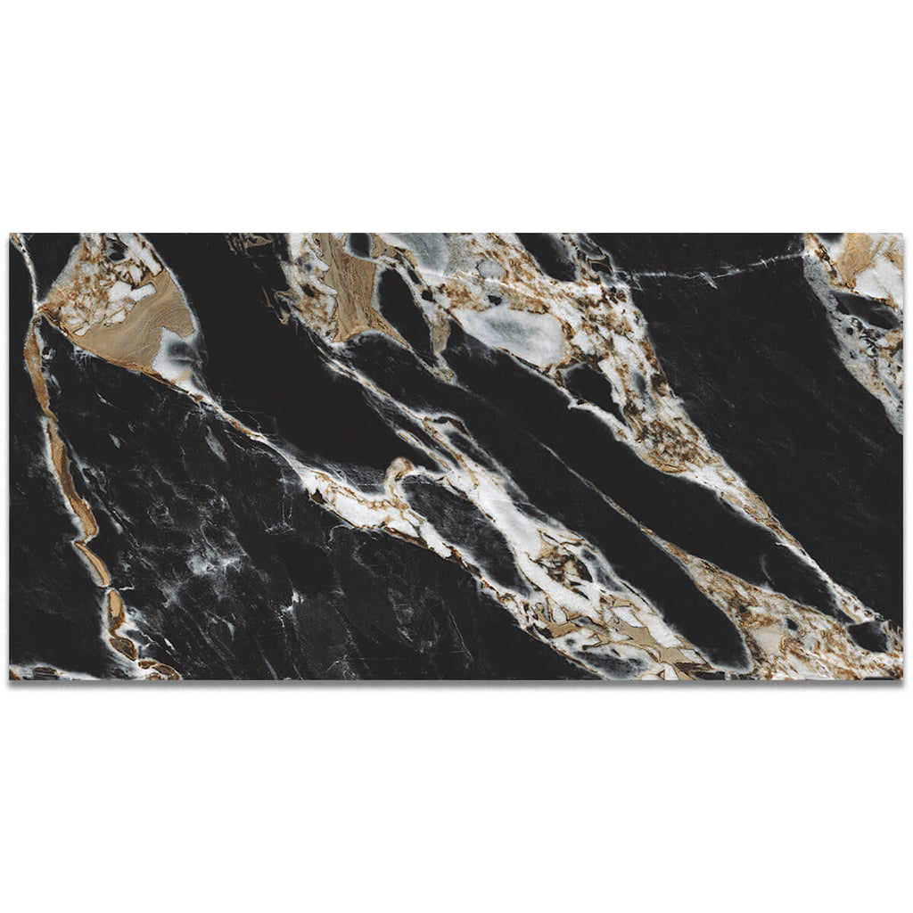 Noir Aurelia Black Marble Effect XL 1200x600mm Wall and Floor Tile TilesDecor