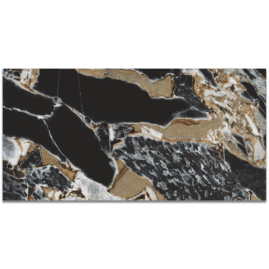 Noir Aurelia Black Marble Effect XL 1200x600mm Wall and Floor Tile TilesDecor