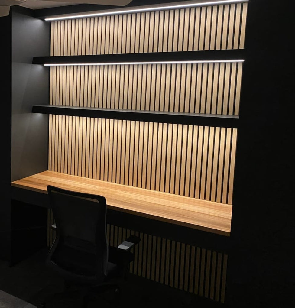 Walnut Oak Acoustic Wood Wall Panels Home Office