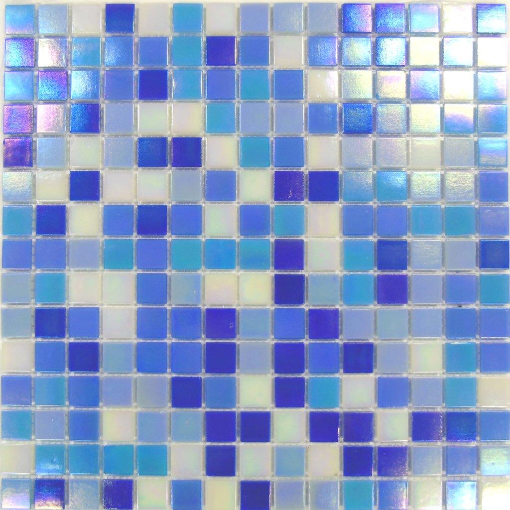 Ocean Blue and White Glass Square Wall Mosaic Tile TilesDecor