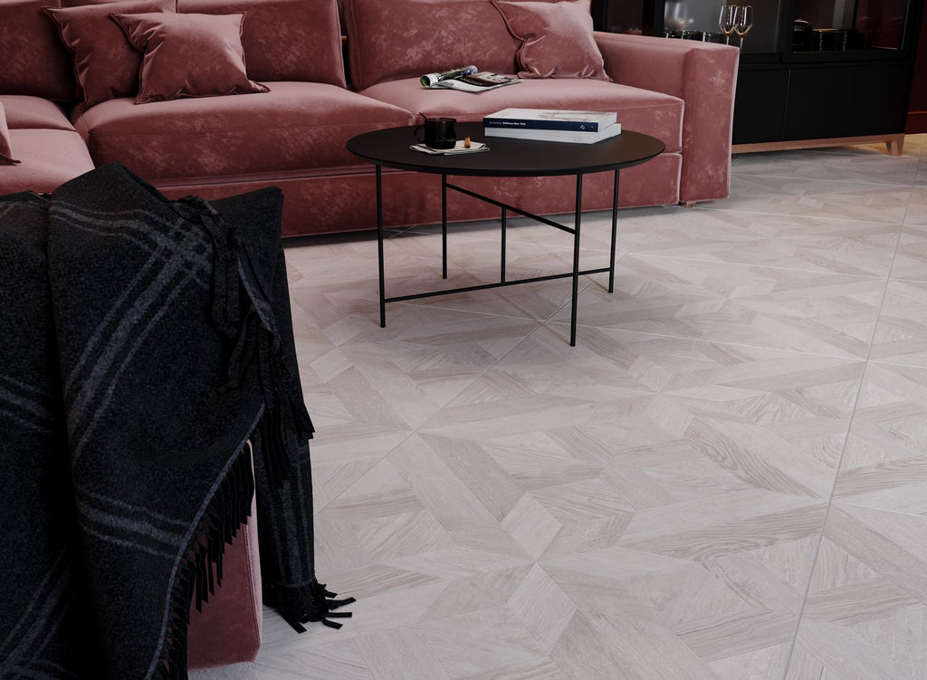 Parquet Star Ash Grey 60x60cm Wood Effect Floor Tile TilesDecor