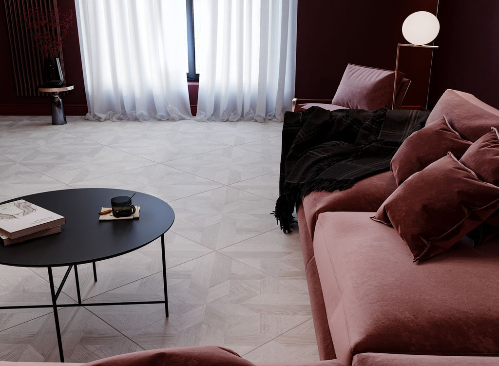 Parquet Star Ash Grey 60x60cm Wood Effect Floor Tile TilesDecor