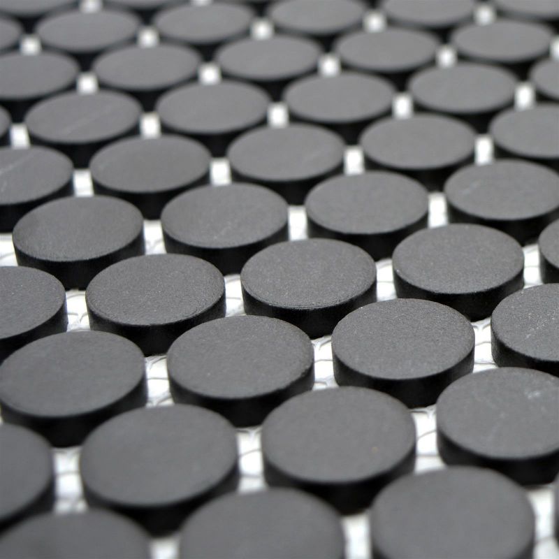 Unglazed Penny Black Mosaic Tiles