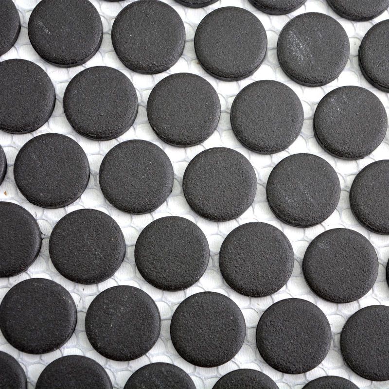 Unglazed Penny Black Mosaic Tiles