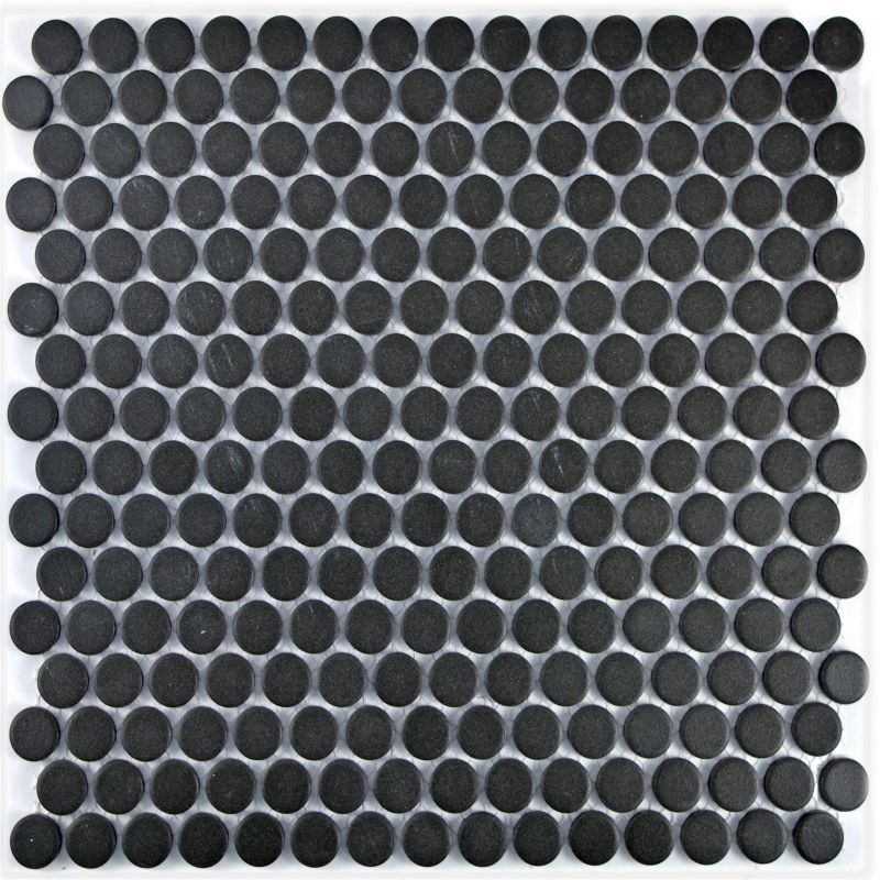 Unglazed Penny Black Mosaic Tiles