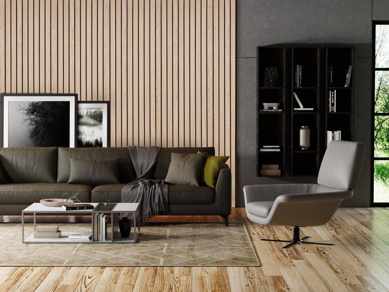 Scandinavian Oak Luxury Acoustic Wall Panel Living Room Feature Wall