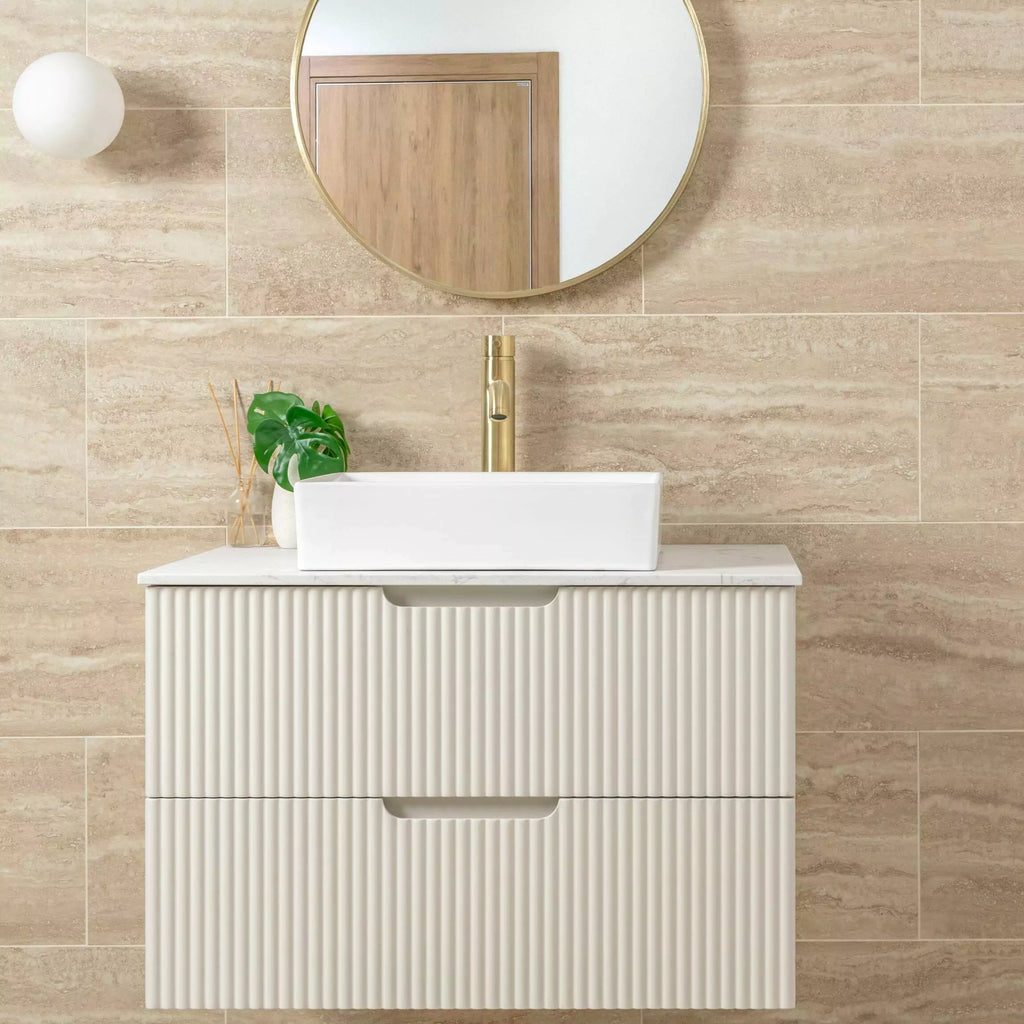 Serenity Sandstone Ivory Matt Stone Effect Porcelain Wall and Floor 600x300mm Tile TilesDecor