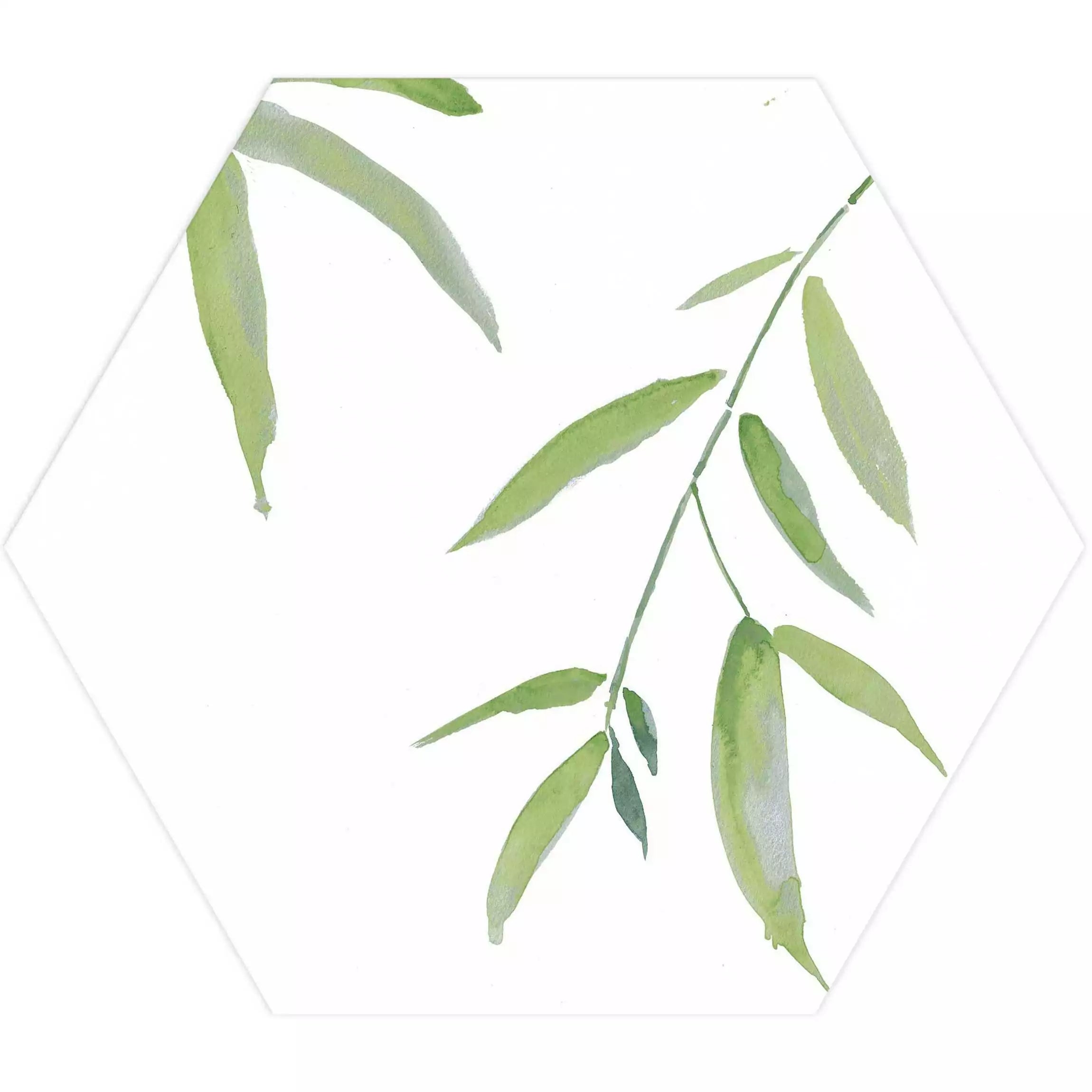 Tropical Forest Green Leaf Pattern Hexagon 333x285mm Pattern Wall and Floor Porcelain Tile TilesDecor