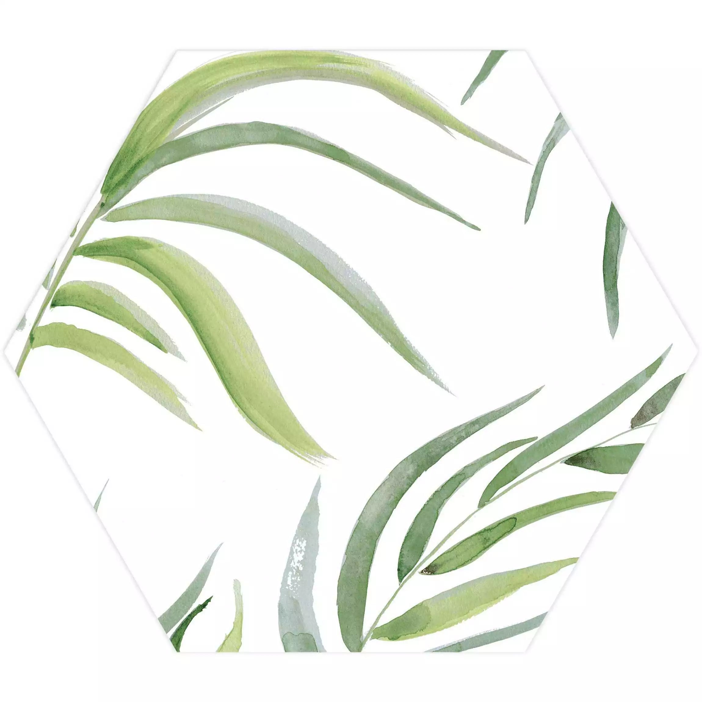 Tropical Forest Green Leaf Pattern Hexagon 333x285mm Pattern Wall and Floor Porcelain Tile TilesDecor