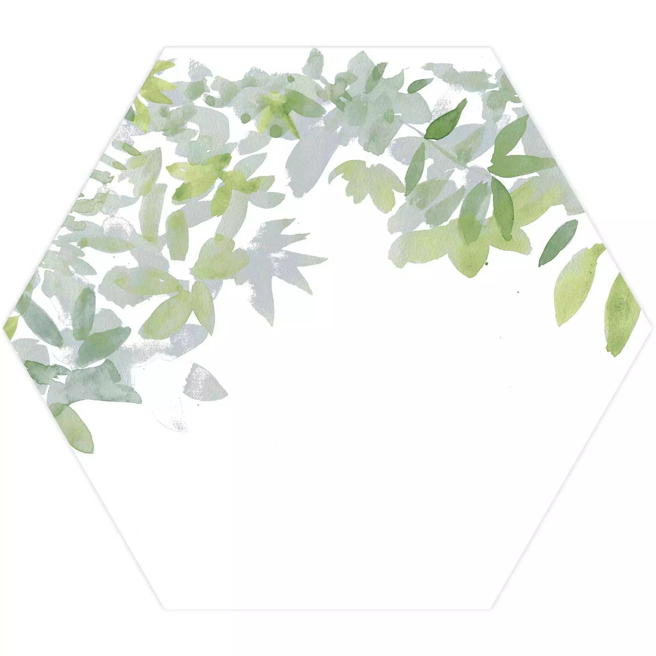 Tropical Forest Green Leaf Pattern Hexagon 333x285mm Pattern Wall and Floor Porcelain Tile TilesDecor