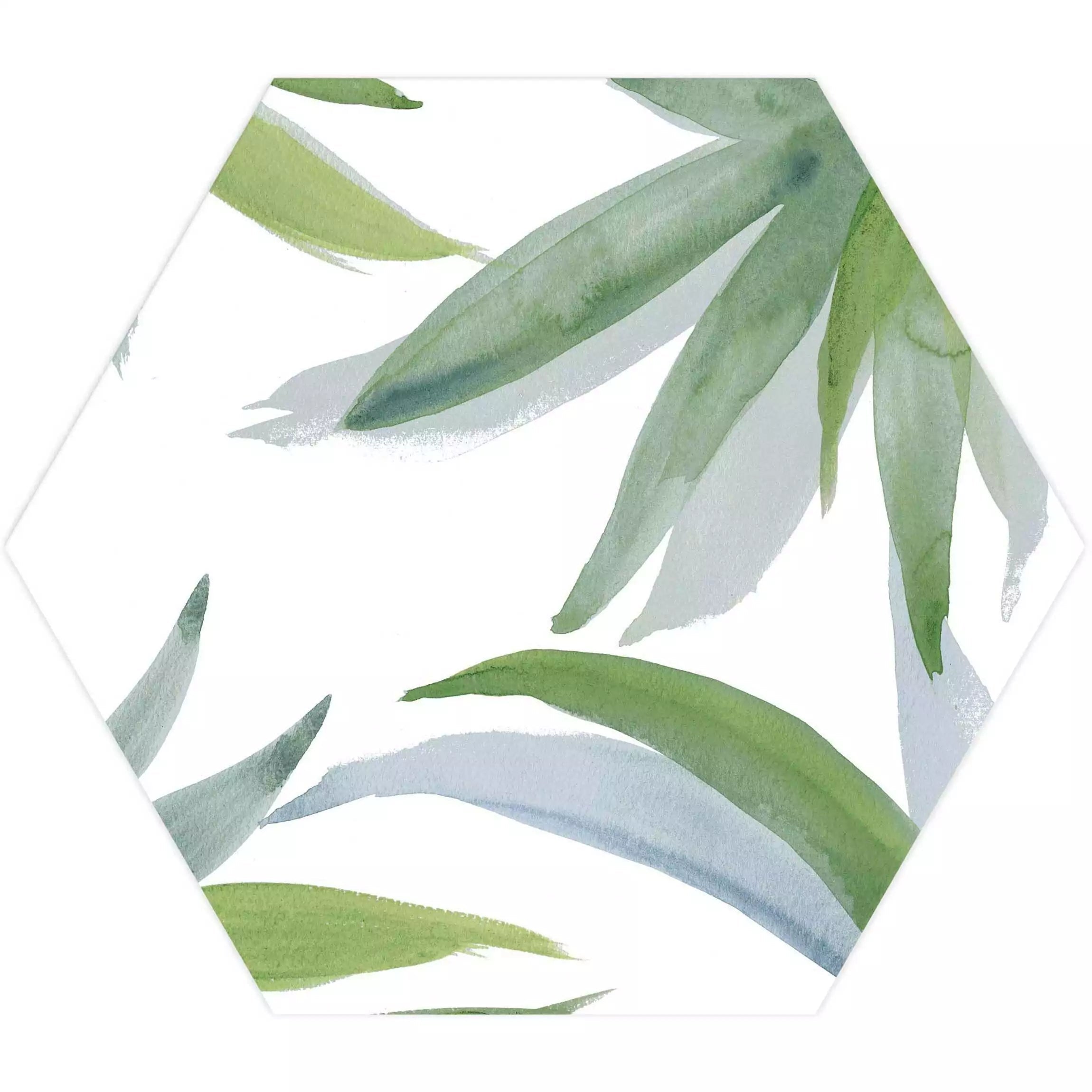 Tropical Forest Green Leaf Pattern Hexagon 333x285mm Pattern Wall and Floor Porcelain Tile TilesDecor