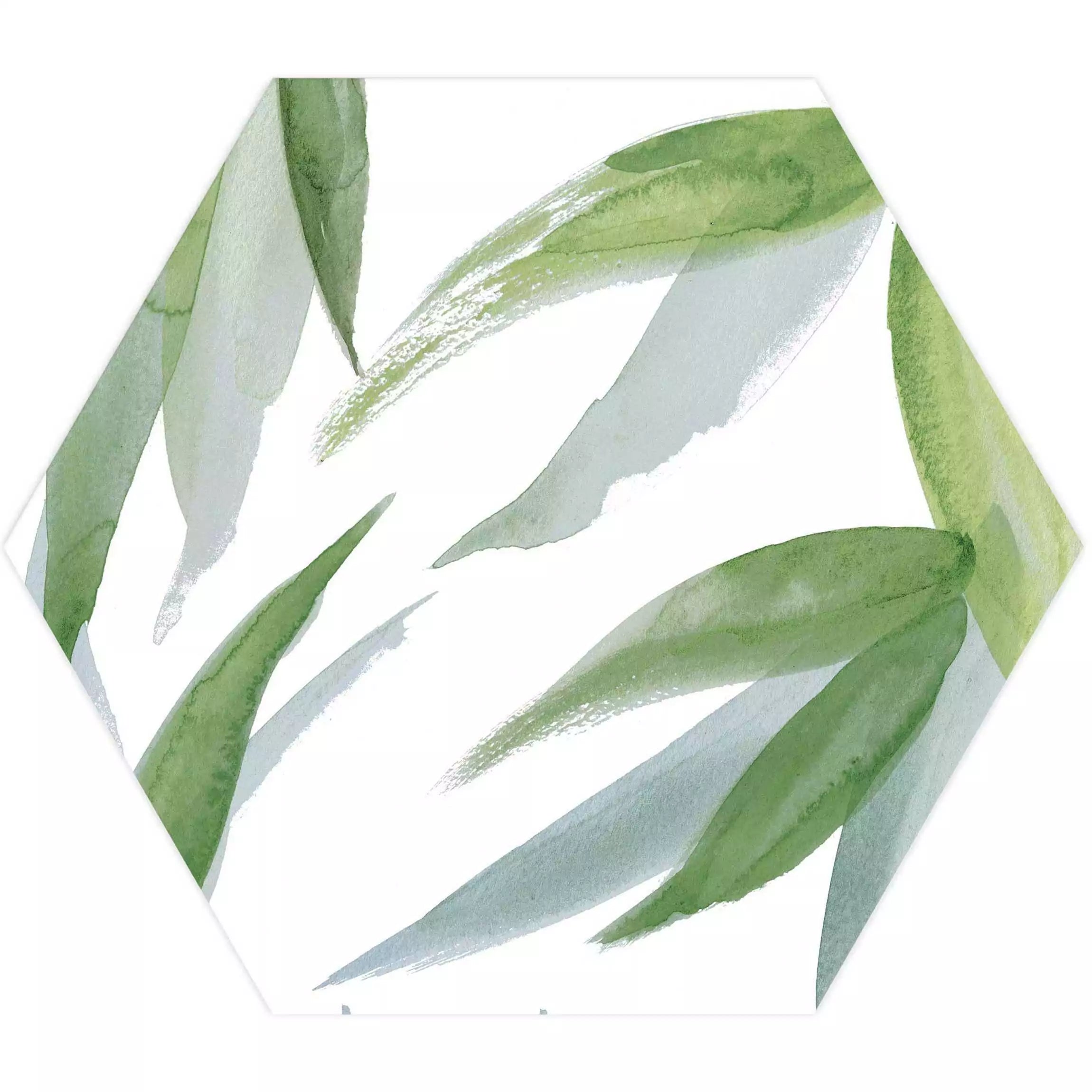 Tropical Forest Green Leaf Pattern Hexagon 333x285mm Pattern Wall and Floor Porcelain Tile TilesDecor