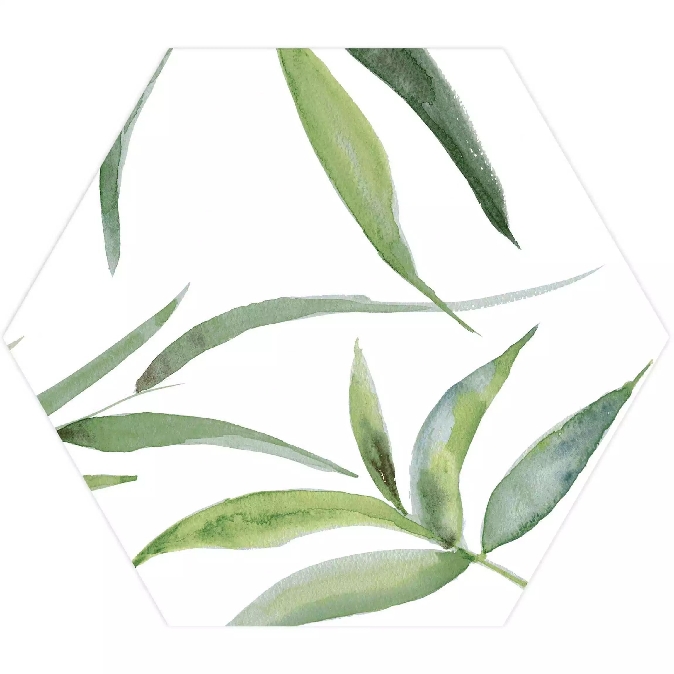 Tropical Forest Green Leaf Pattern Hexagon 333x285mm Pattern Wall and Floor Porcelain Tile TilesDecor