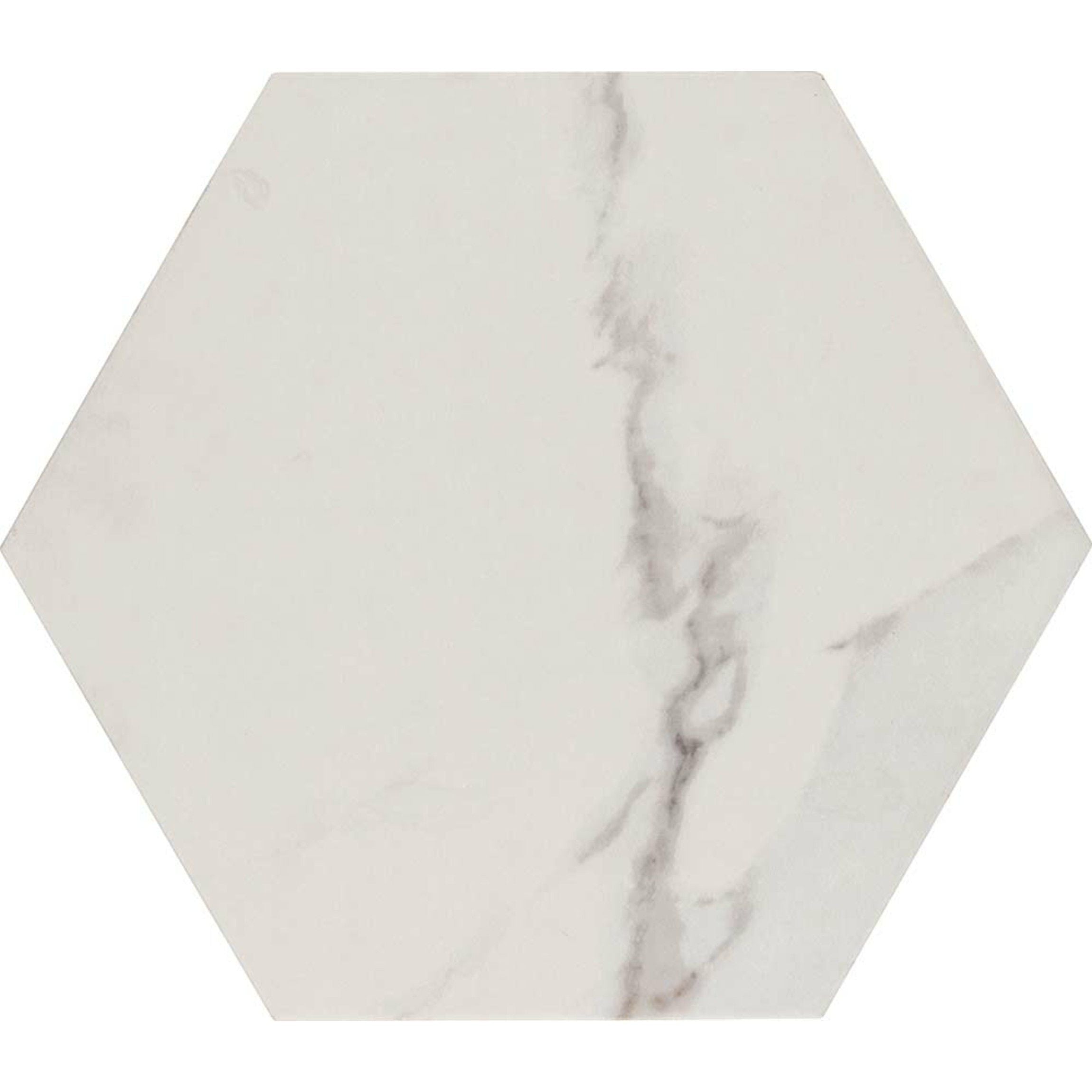 Vienna White Marble Effect Hexagon Tile (33 x 28.5cm) lt 0069
