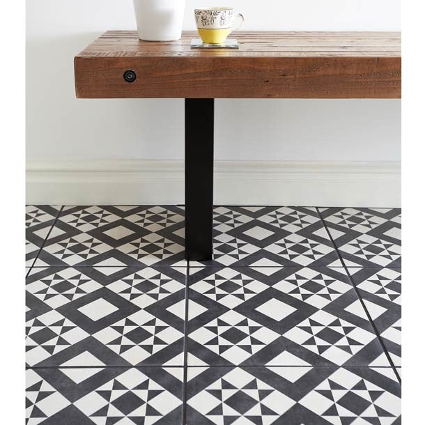 Retro Black Feature Floor Tile BCT53606 TilesDecor