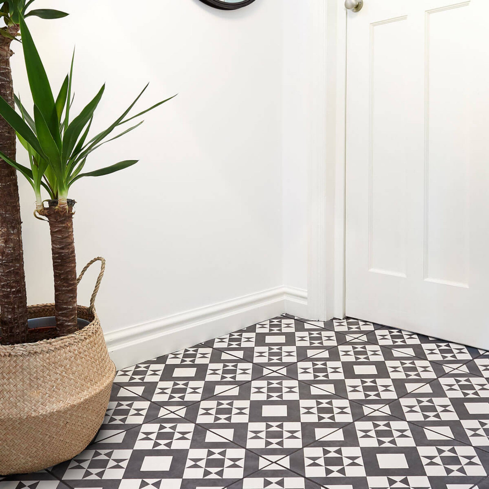 Retro Black Feature Floor Tile BCT53606 TilesDecor